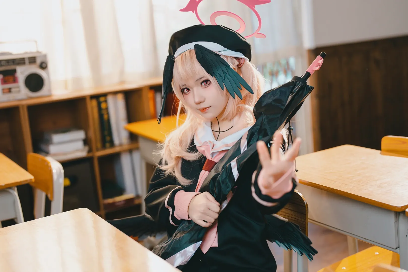 蔚蓝档案, 下江小春cos, 二次元cos, cosplay摄影, 教室写真 - 第2张
