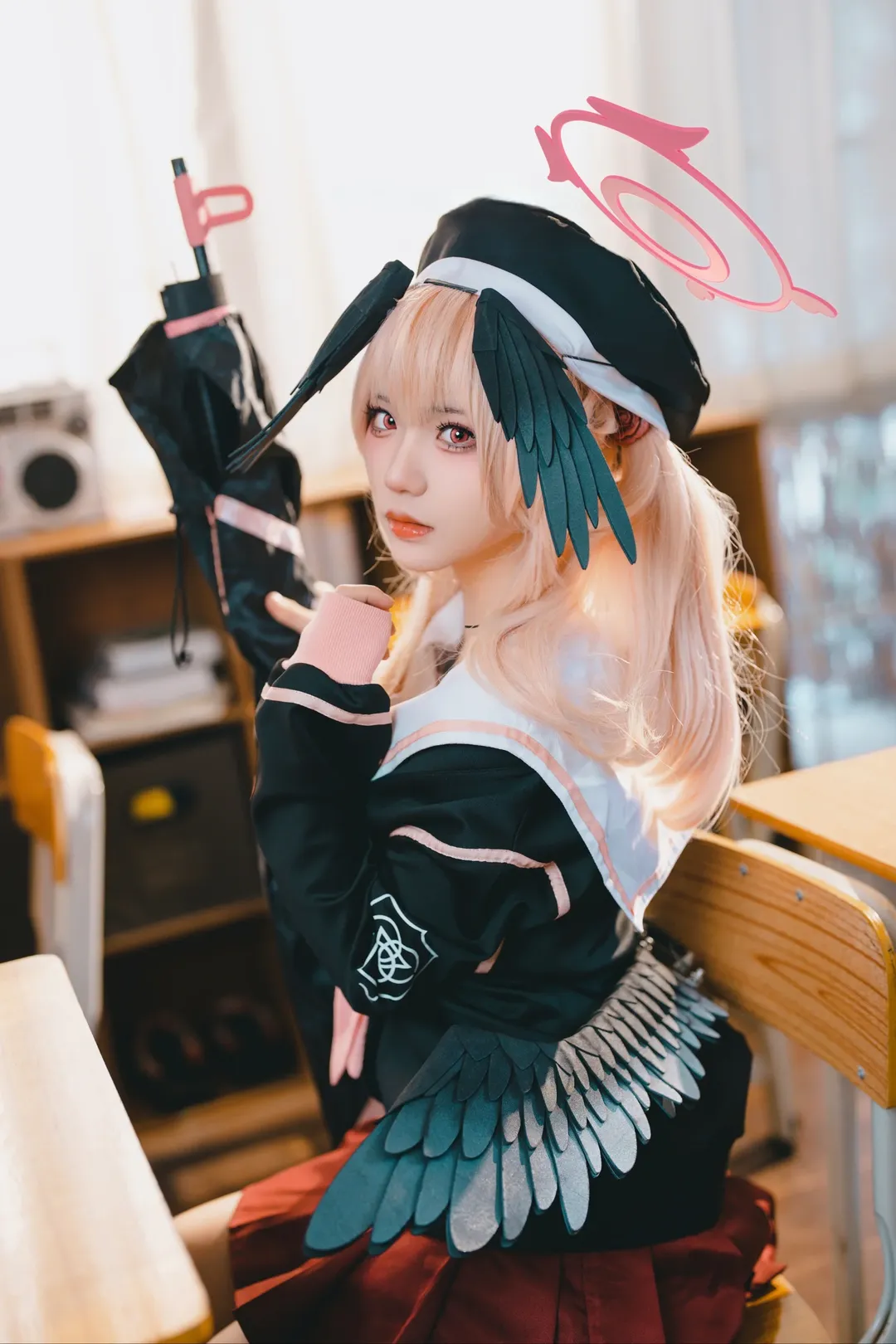 蔚蓝档案, 下江小春cos, 二次元cos, cosplay摄影, 教室写真 - 第3张