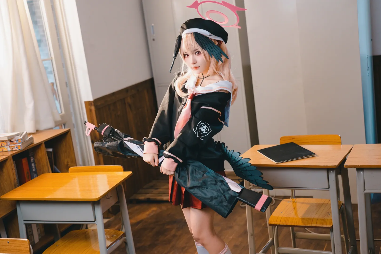 蔚蓝档案, 下江小春cos, 二次元cos, cosplay摄影, 教室写真 - 第5张