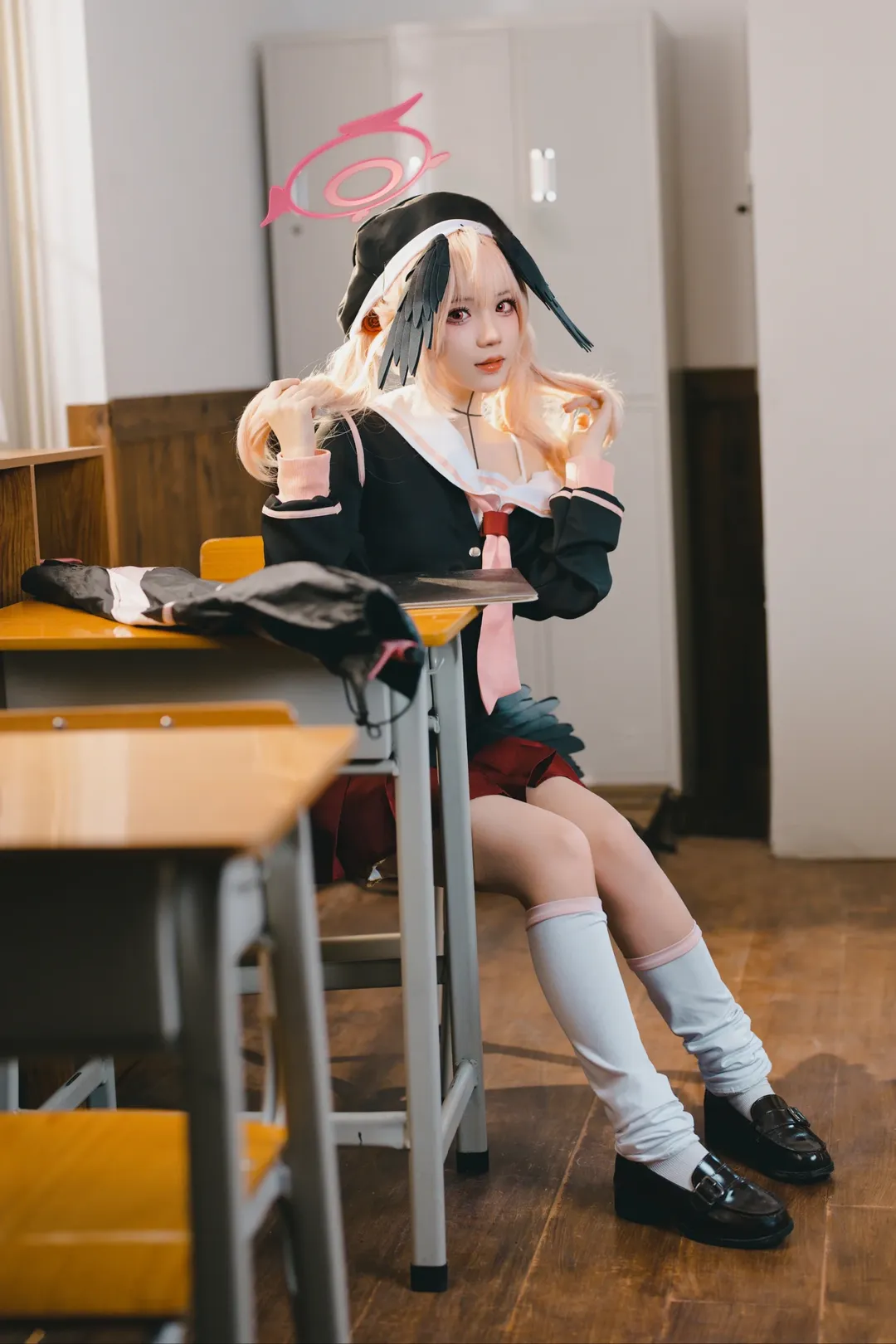 蔚蓝档案, 下江小春cos, 二次元cos, cosplay摄影, 教室写真 - 第7张