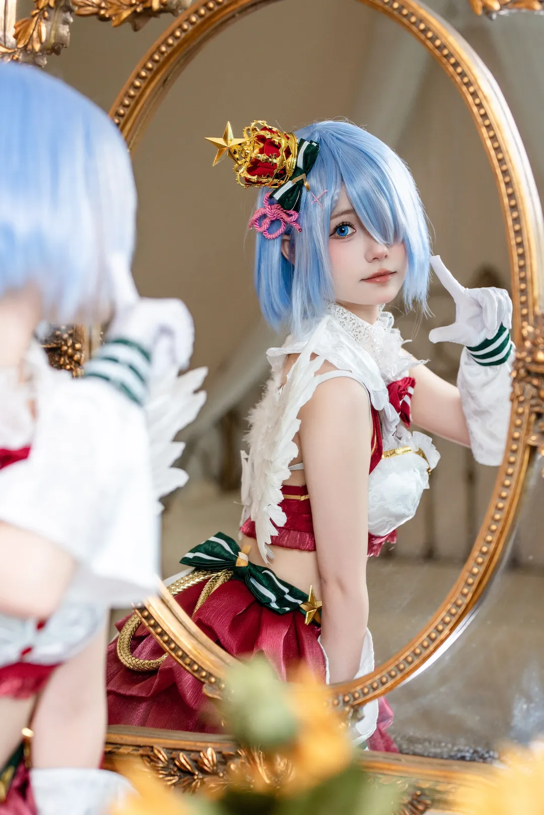 二次元cosplay, 蕾姆cos, Re:从零开始的异世界生活, 圣诞穿搭, 甜妹写真 - 第1张
