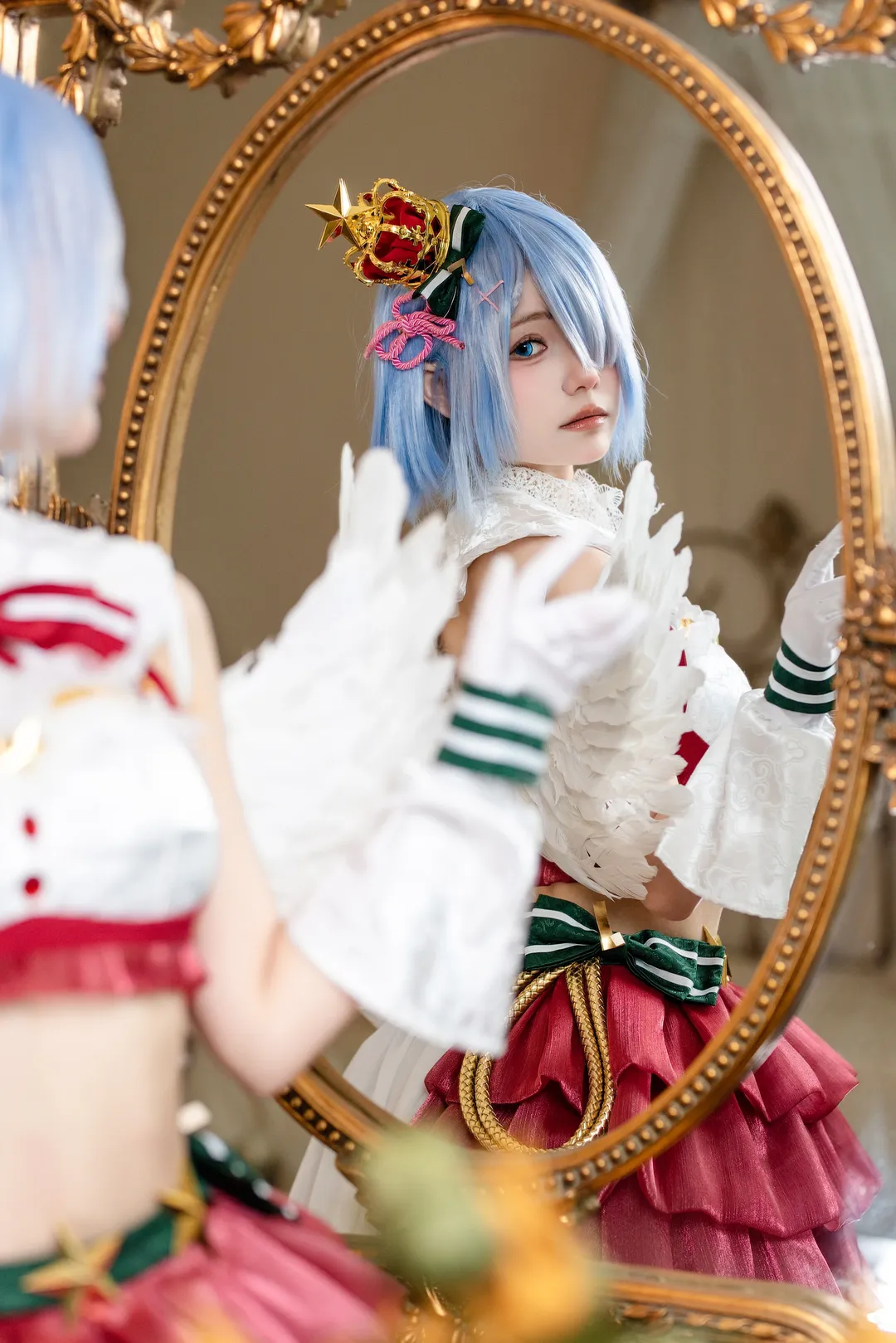 二次元cosplay, 蕾姆cos, Re:从零开始的异世界生活, 圣诞穿搭, 甜妹写真 - 第2张
