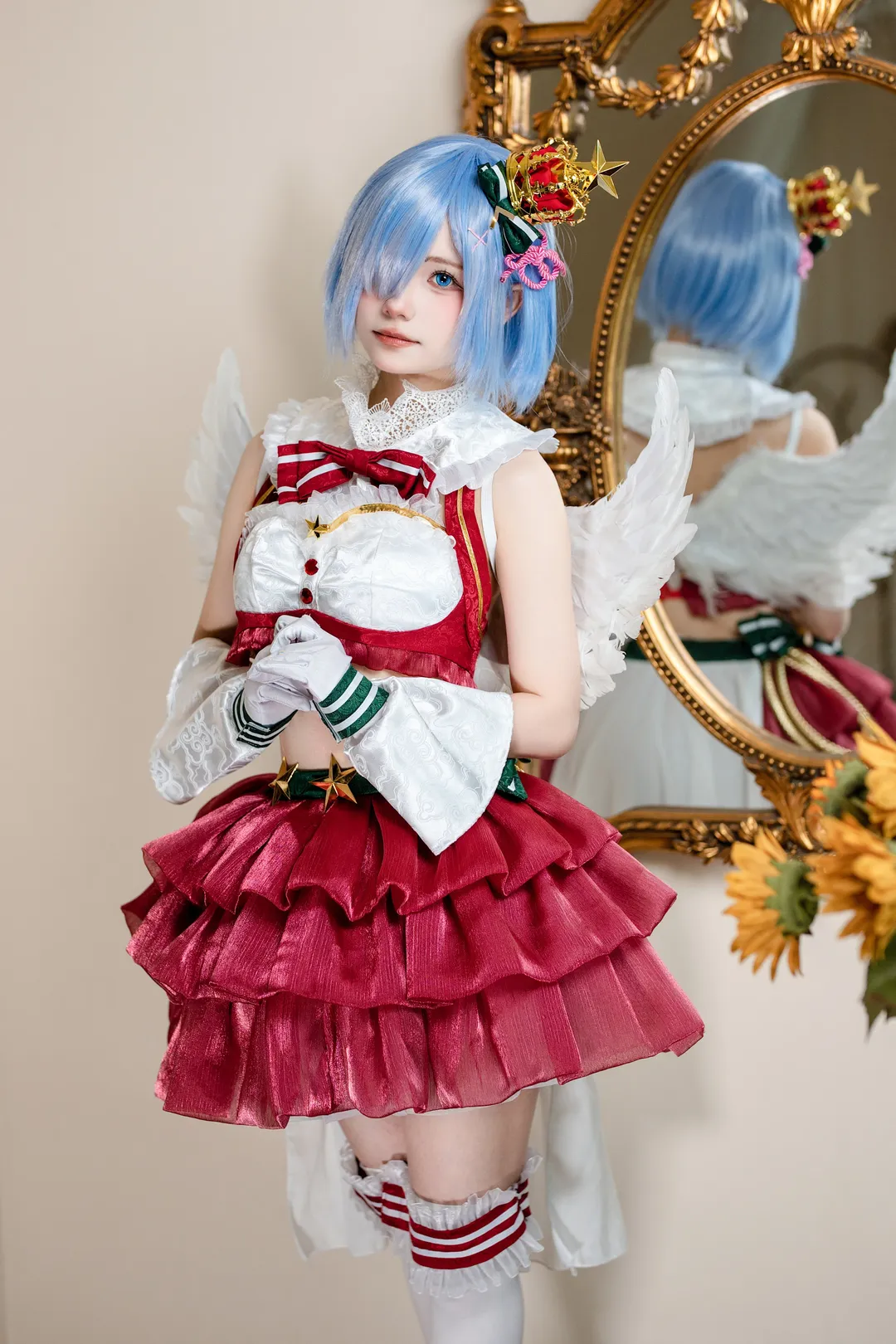 二次元cosplay, 蕾姆cos, Re:从零开始的异世界生活, 圣诞穿搭, 甜妹写真 - 第3张