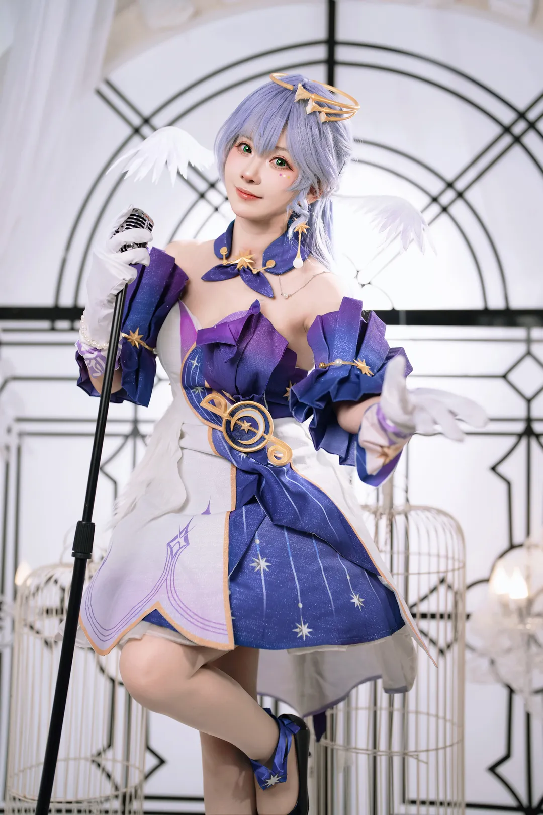 崩壞星穹鐵道, 知更鳥cos, cosplay攝影, 夢幻棚拍, 白鋼琴場景 - 第2張