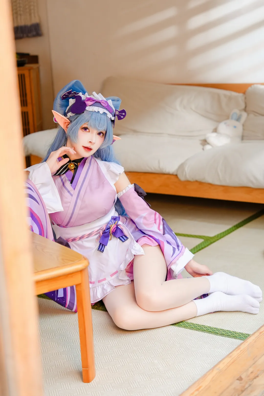 原神, 精灵耳, cosplay摄影, 居家氛围感, 梦见月瑞希cos - 第1张