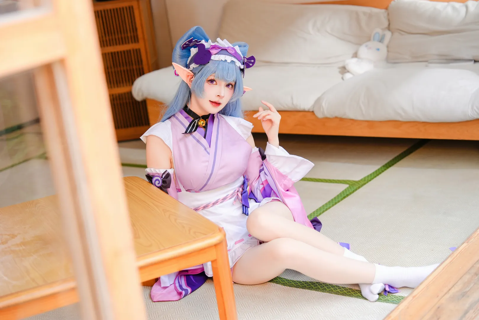 原神, 精灵耳, cosplay摄影, 居家氛围感, 梦见月瑞希cos - 第3张