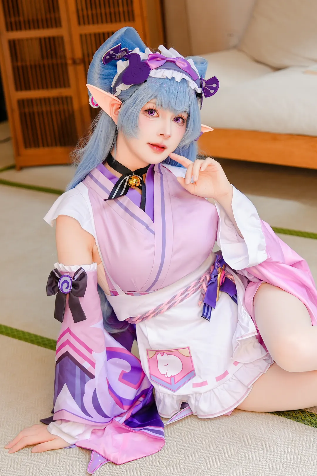 原神, 精灵耳, cosplay摄影, 居家氛围感, 梦见月瑞希cos