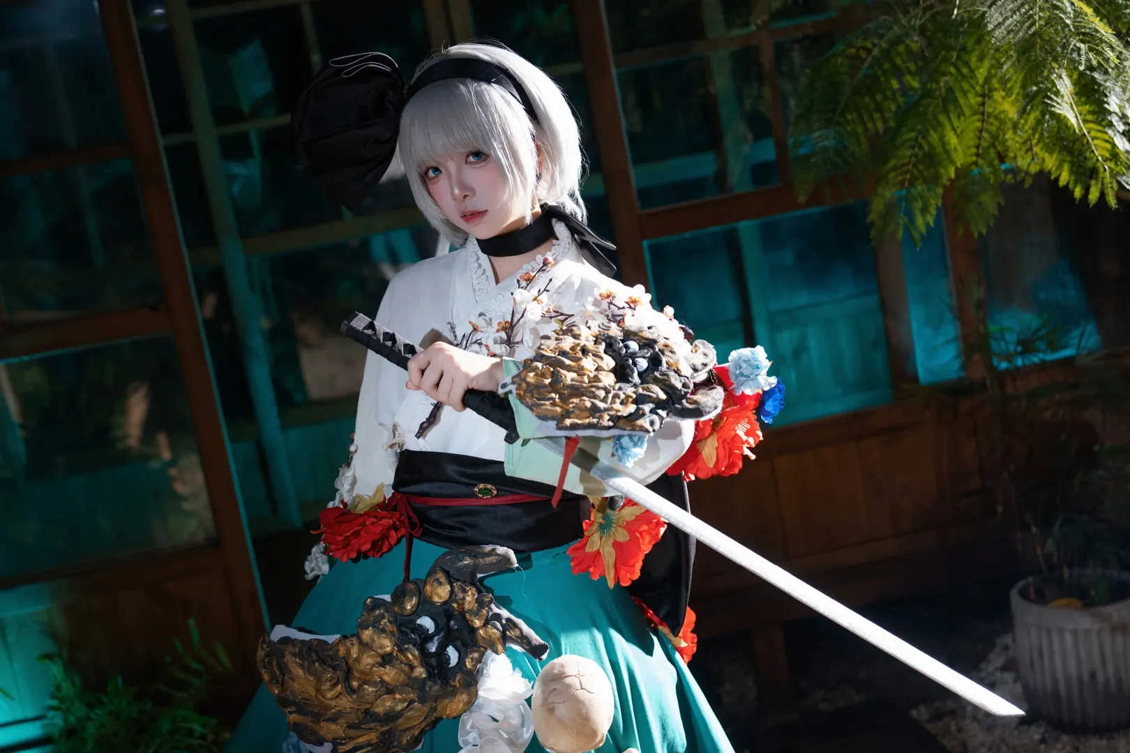 东方Project, 魂魄妖梦cos, 和风cosplay, Coser日常, 日式庭院摄影 - 第6张