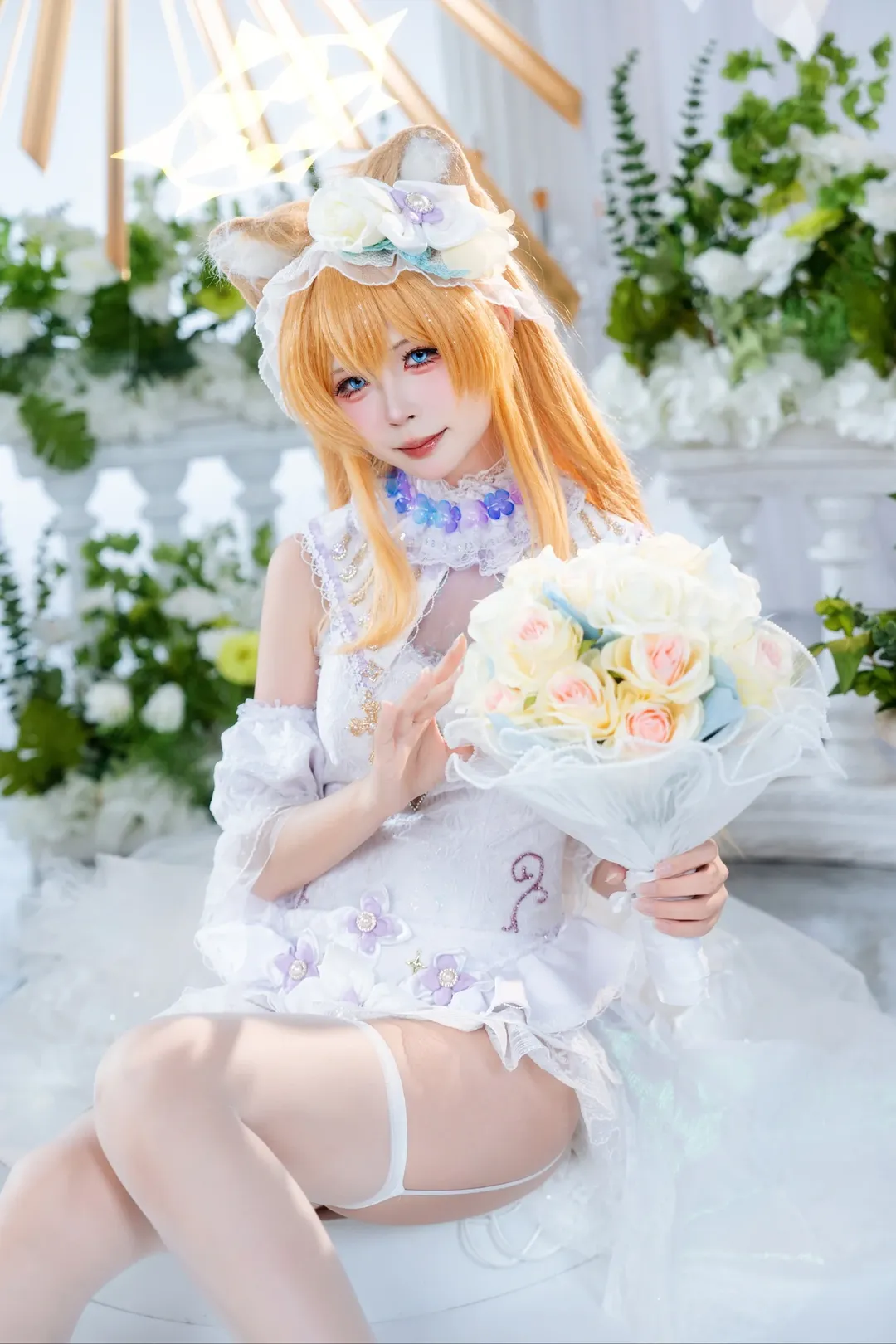 蔚蓝档案, 白丝穿搭, 花嫁cosplay, 二次元甜妹, 伊洛玛丽cos - 第10张