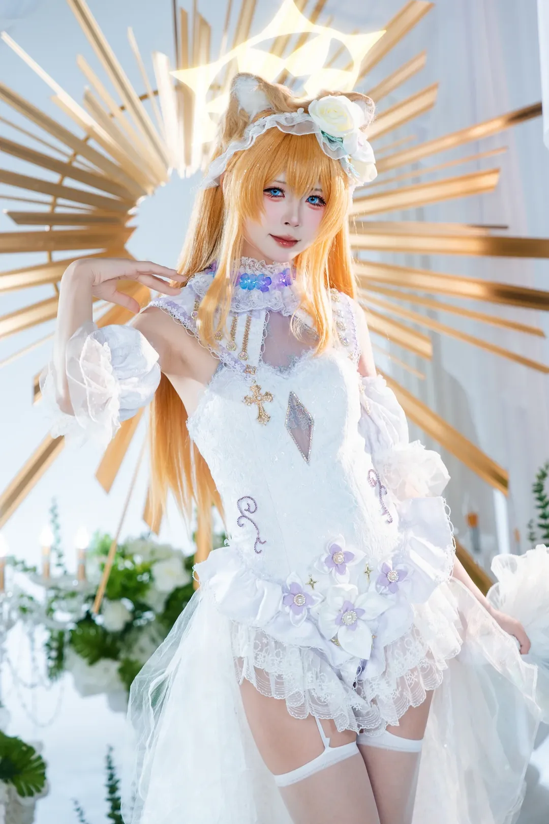 蔚蓝档案, 白丝穿搭, 花嫁cosplay, 二次元甜妹, 伊洛玛丽cos - 第8张