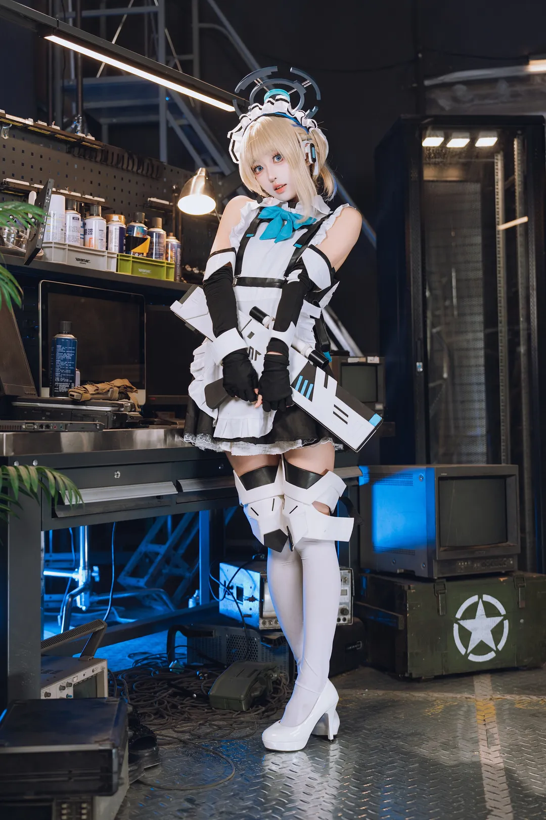 二次元摄影, 蔚蓝档案, 飞鸟马时cos, 女仆cosplay, 机械风穿搭 - 第1张