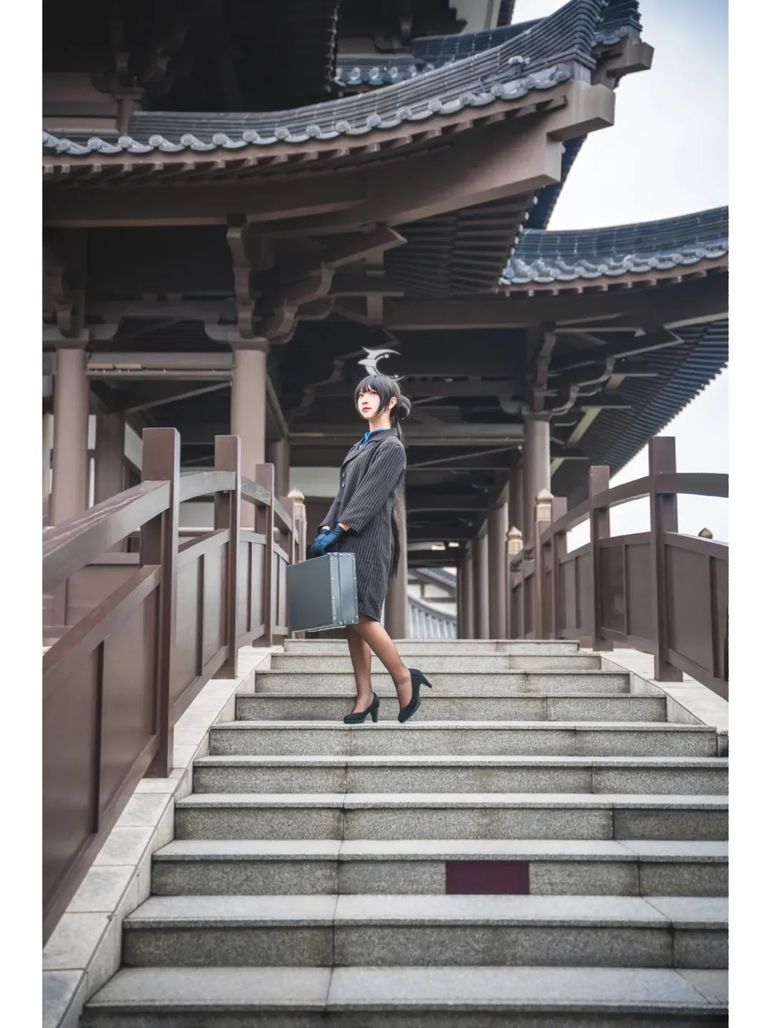 妃咲cos, 碧蓝档案, cosplay外景, 广州文化馆新馆, 中式建筑摄影 - 第2张
