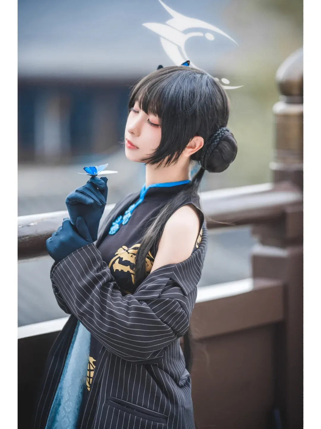 妃咲cos, 碧蓝档案, cosplay外景, 广州文化馆新馆, 中式建筑摄影 - 第4张