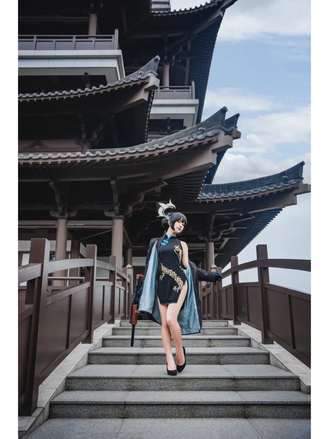 妃咲cos, 碧蓝档案, cosplay摄影, 广州文化馆新馆, 古风外景
