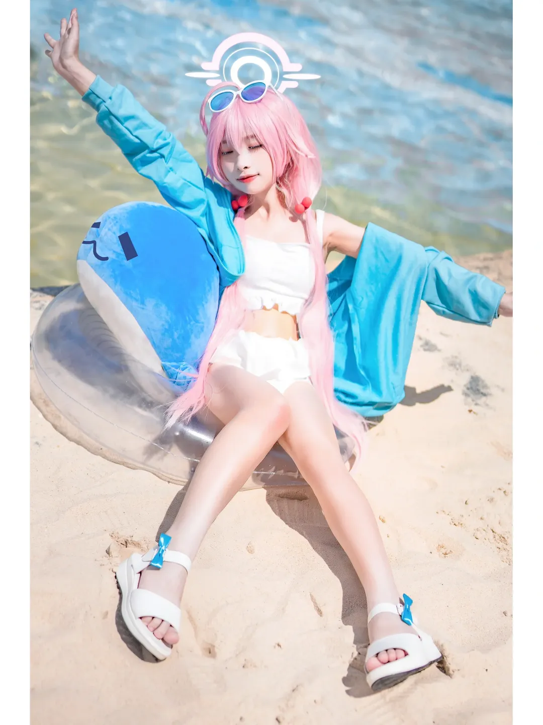 二次元少女, 碧蓝档案, 小鸟游星野cos, 泳装cosplay, 夏日限定 - 第1张