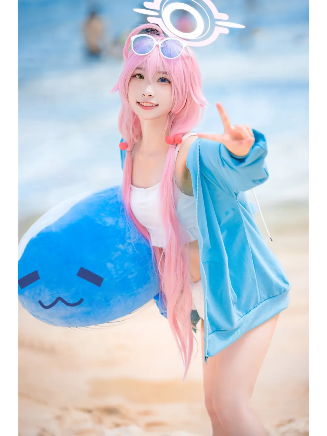 Anime girl, Blue Archive, Takanashi Hoshino cosplay, Swimsuit cosplay, Summer limited