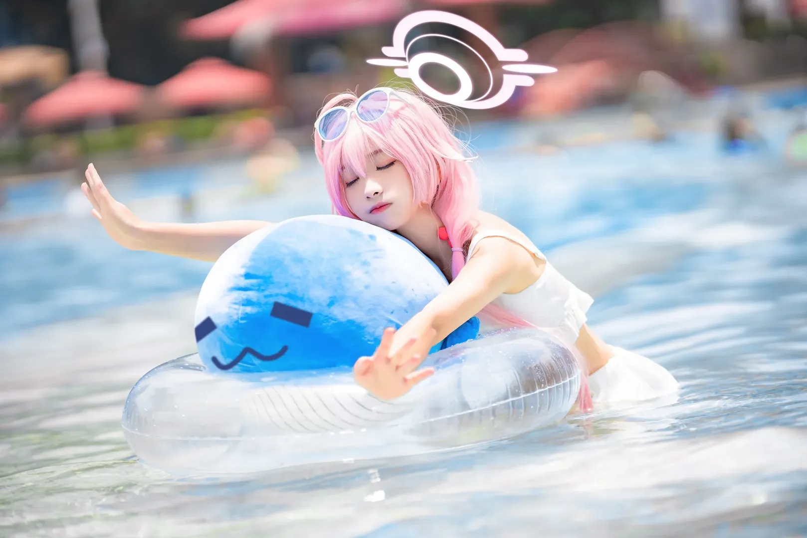 二次元少女, 碧蓝档案, 小鸟游星野cos, 泳装cosplay, 夏日限定 - 第3张