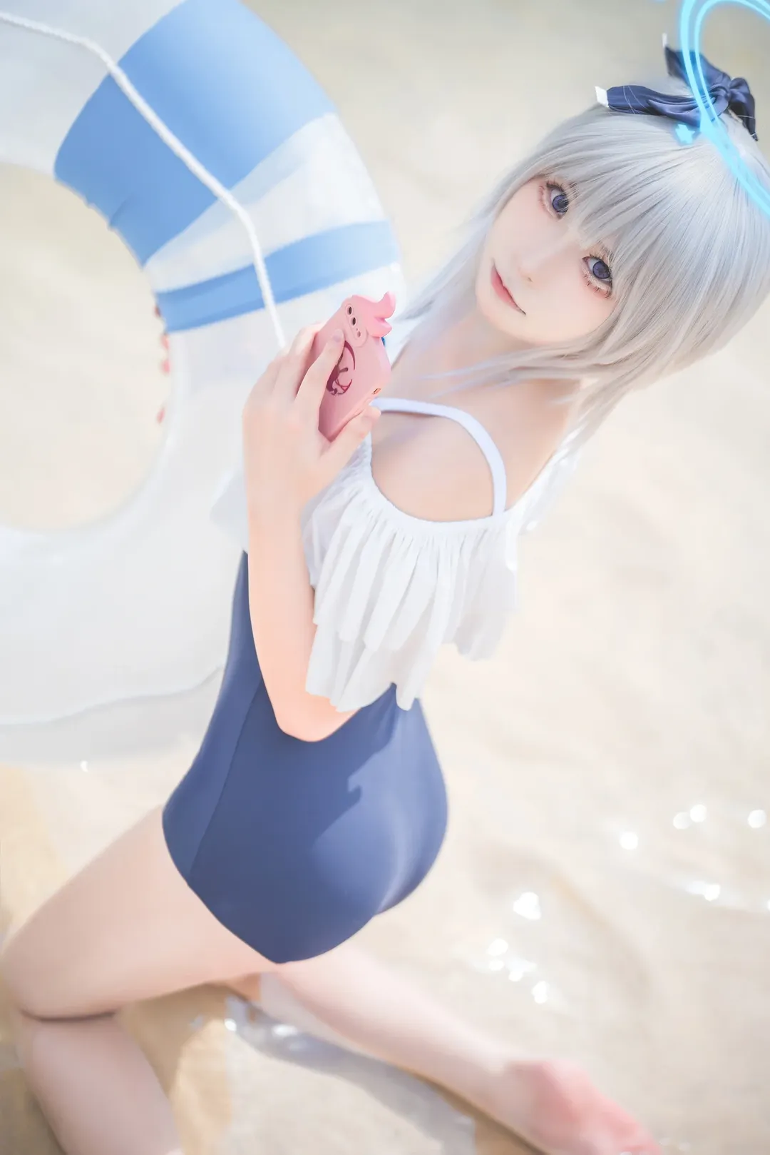 二次元撮影, ブルーアーカイブ, 水着コスプレ, 広州のロケ撮影, 月雪ミヤコ コスプレ - 1枚目
