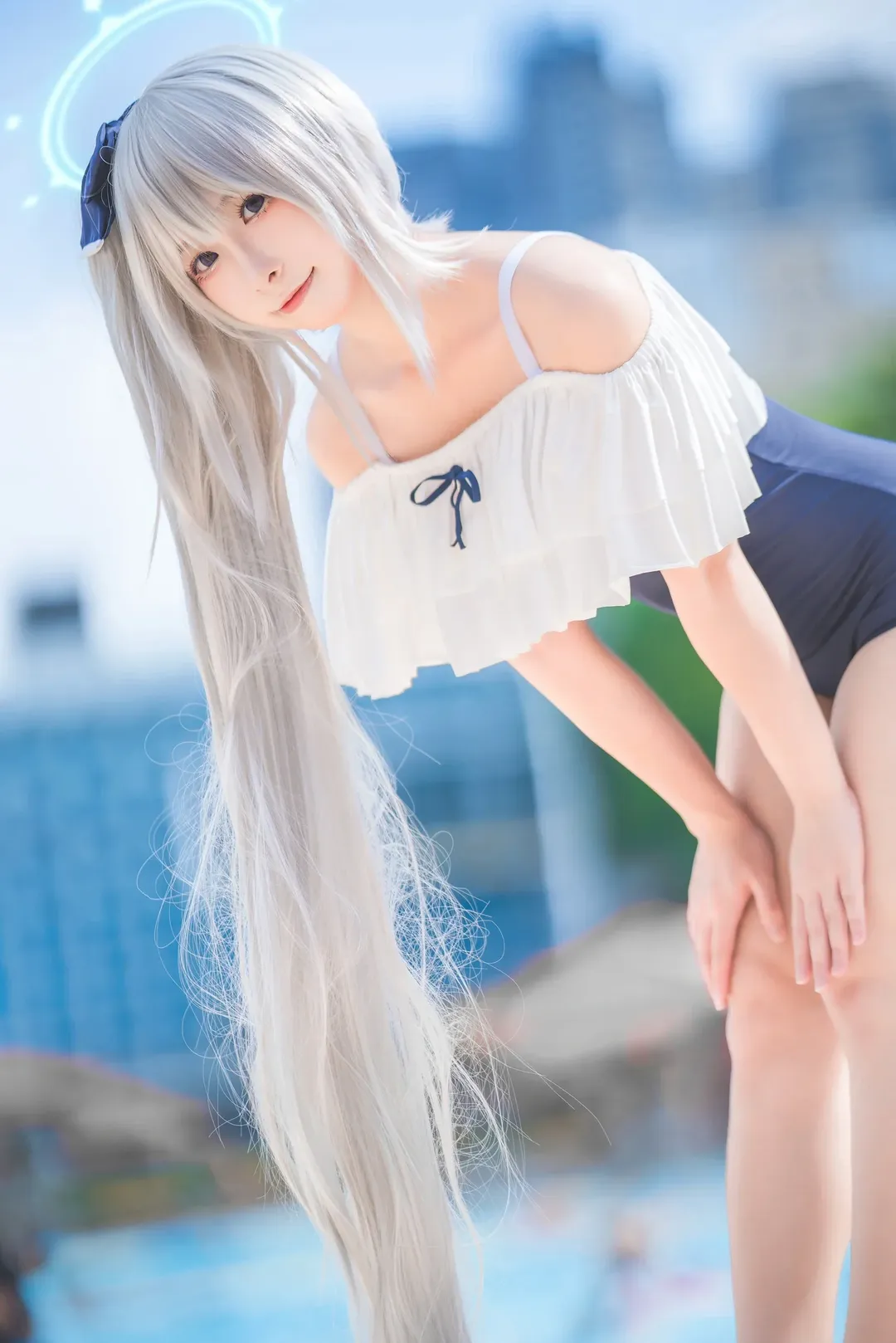 二次元摄影, 碧蓝档案, 泳装cosplay, 广州外景, 月雪宫子cos