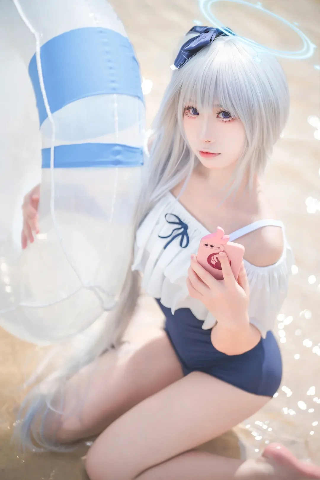 二次元撮影, ブルーアーカイブ, 水着コスプレ, 広州のロケ撮影, 月雪ミヤコ コスプレ - 3枚目