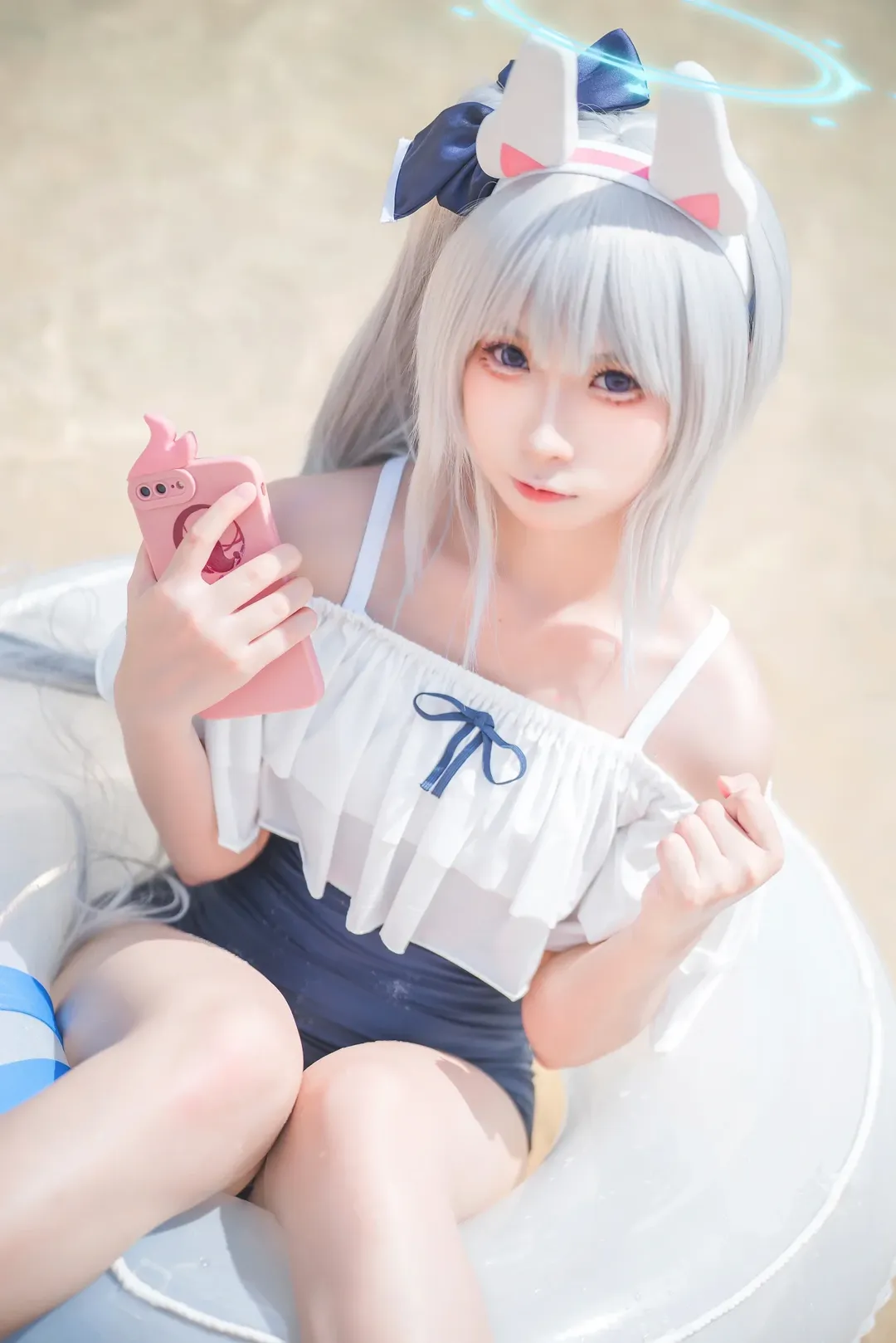 二次元撮影, ブルーアーカイブ, 水着コスプレ, 広州のロケ撮影, 月雪ミヤコ コスプレ - 4枚目