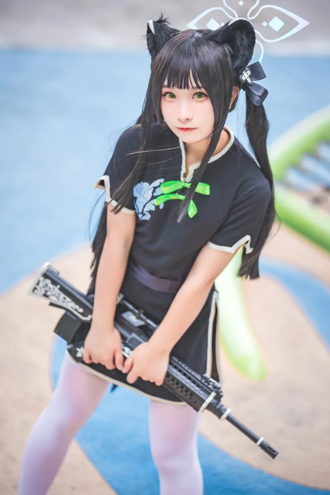 蔚蓝档案, 户外写真, 白丝cosplay, 春原瞬cos, 文静少女 - 第3张