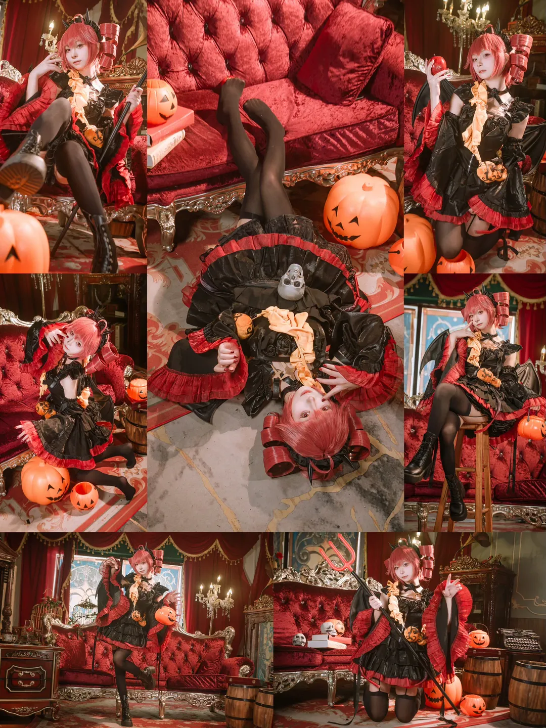 小恶魔cos, 哥特洛丽塔, 重音teto cos, 万圣节穿搭, 拍照姿势参考 - 第1张