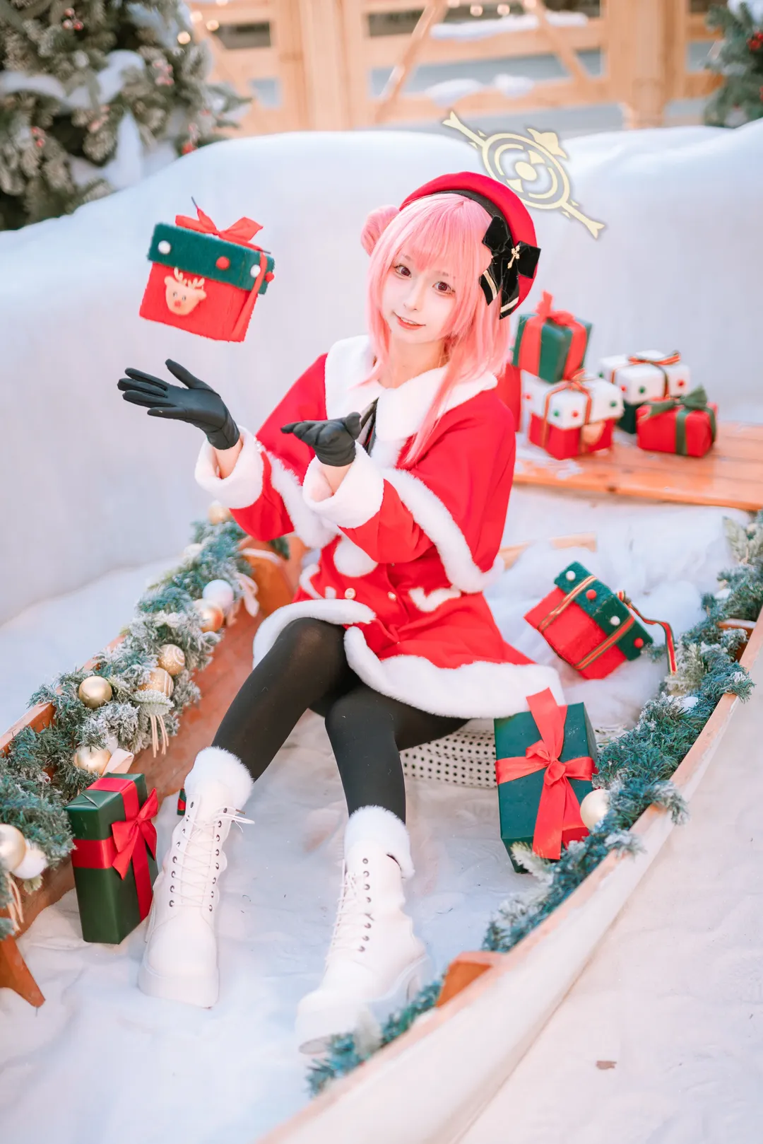 蔚蓝档案, 二次元cosplay, 圣诞cos, 鹫见芹娜cos, 广州外景摄影