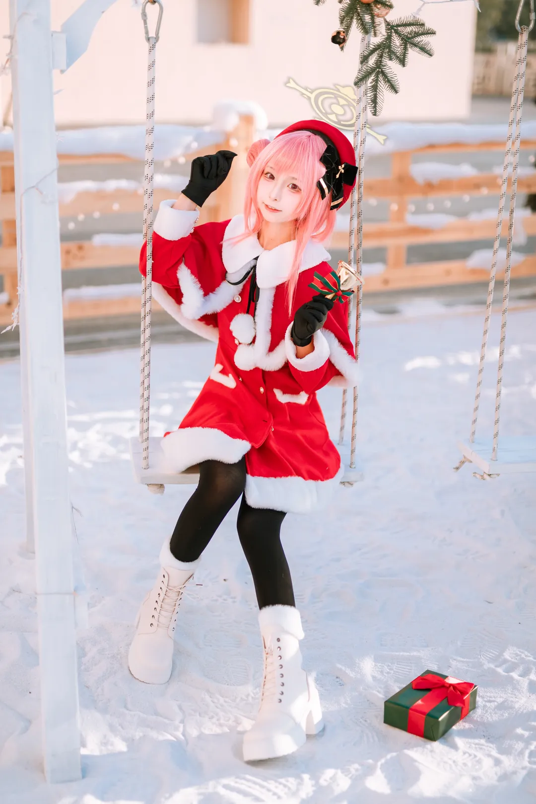 蔚蓝档案, 圣诞cosplay, 冬日圣诞穿搭, 鹫见芹娜cos, 广州拍照打卡