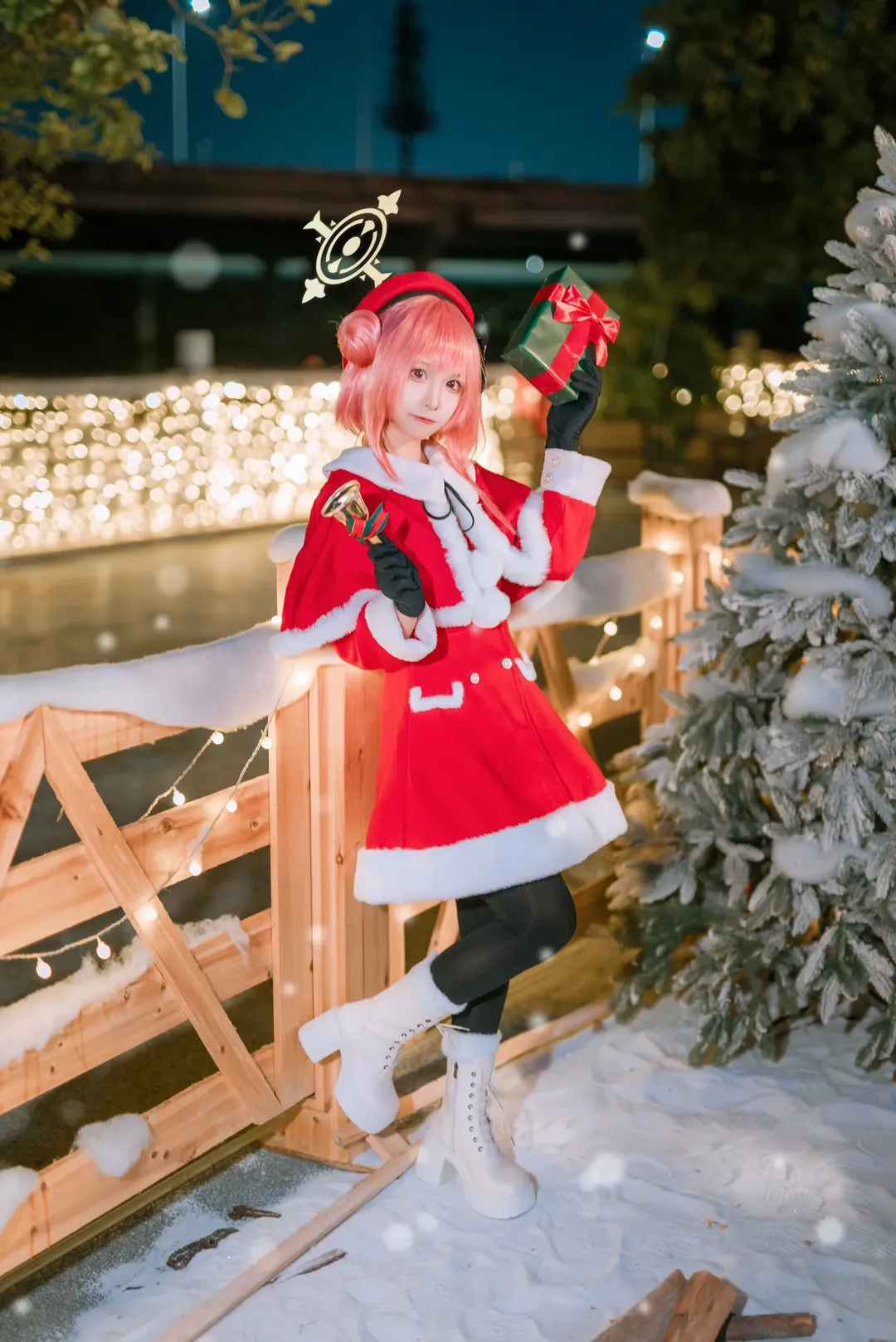 cosplay, 蔚蓝档案, 圣诞装, 鹫见芹娜cos, 圣诞节