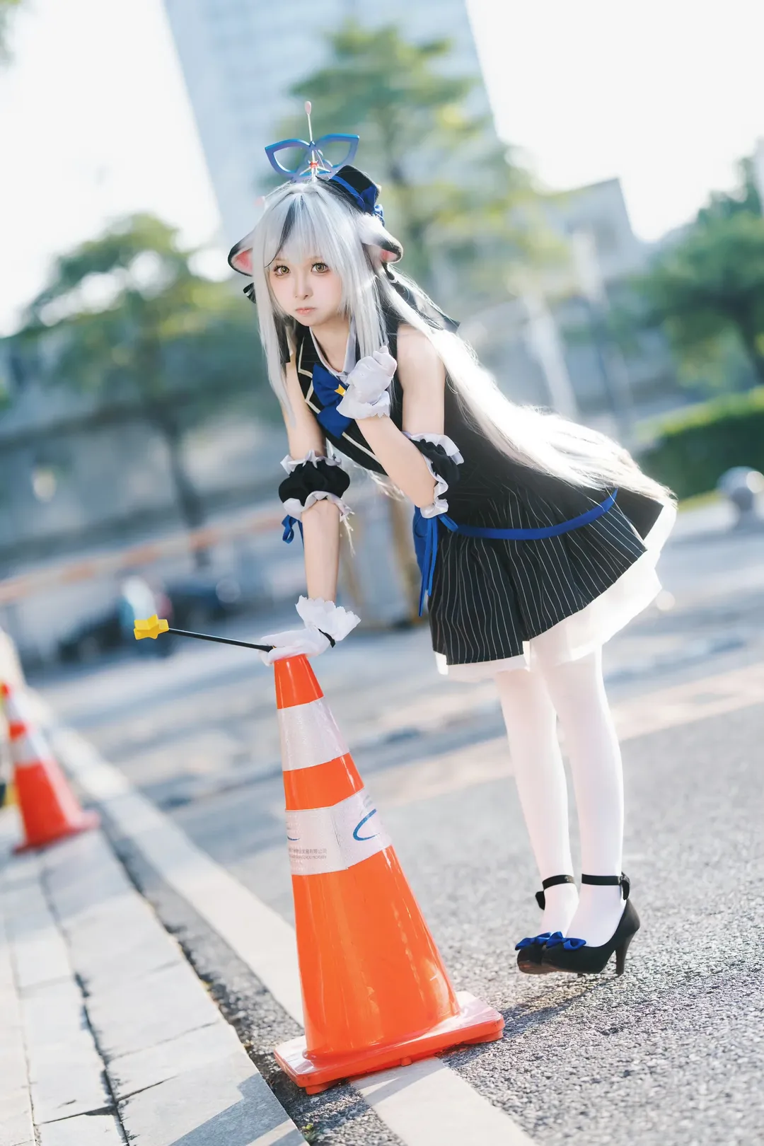 cosplay, 蔚蓝档案, 萤火虫漫展, 春原心奈cos, 白丝外景 - 第1张
