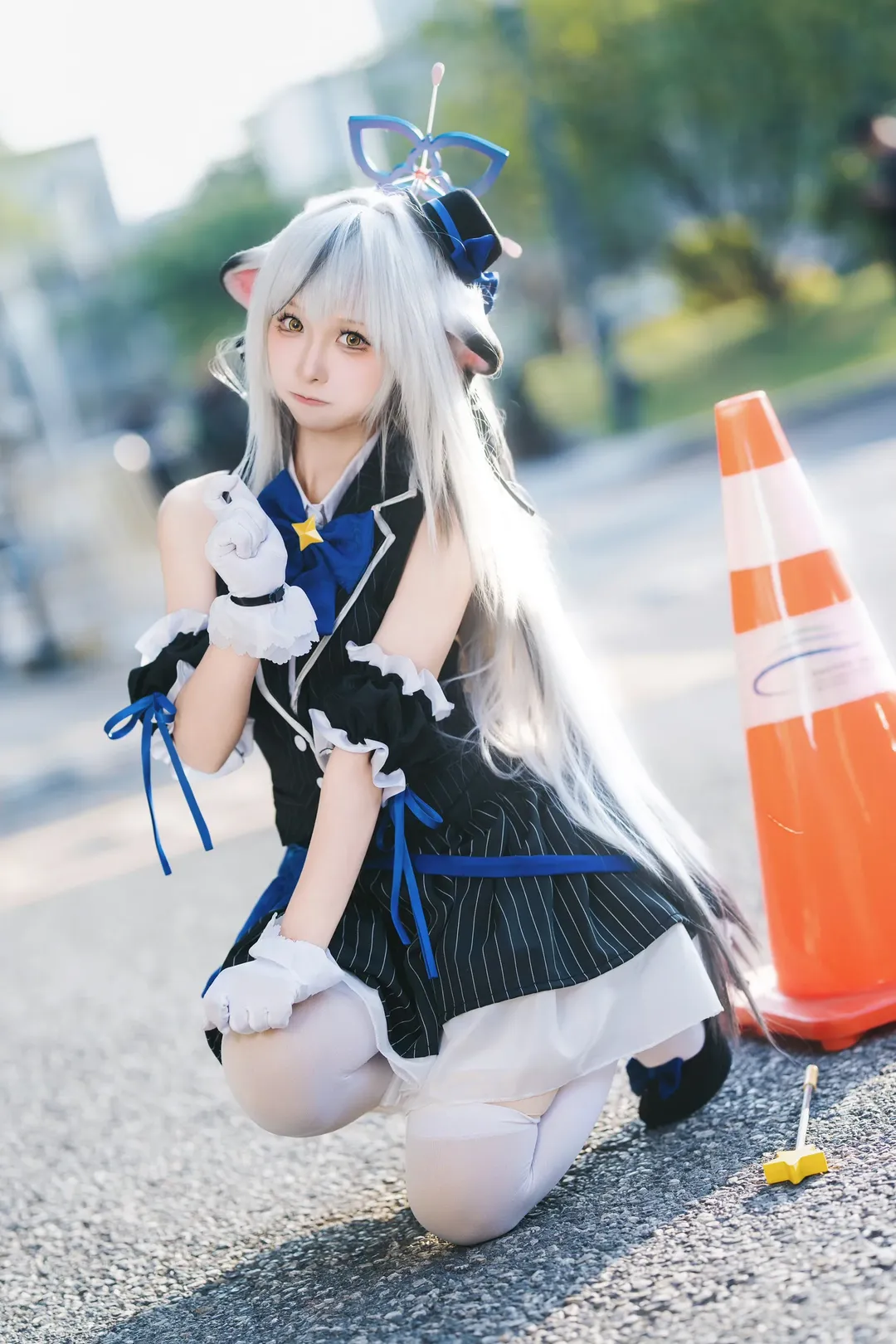 cosplay, Blue Archive, Firefly ACG Expo, Sunohara Kokona cosplay, White tights outdoor shoot