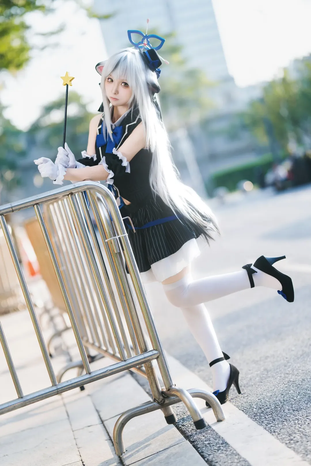 cosplay, 蔚蓝档案, 萤火虫漫展, 春原心奈cos, 白丝外景 - 第4张
