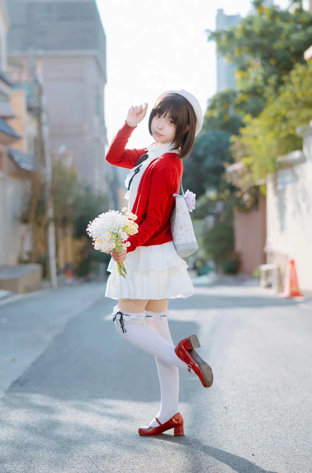 Megumi Kato Cosplay, Saekano: How to Raise a Boring Girlfriend, Photography in Guangzhou, White thigh-highs outfit, Japanese style street photography - Image 3