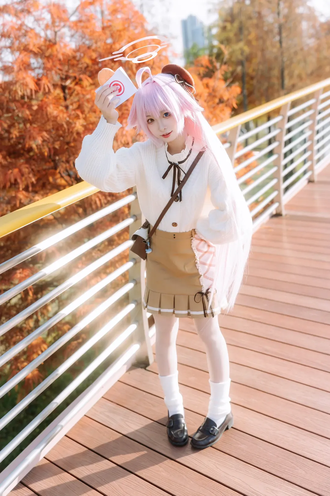 蔚蓝档案, 小鸟游星野cos, 秋日穿搭, 落羽杉外景, 广州九龙湖摄影 - 第1张