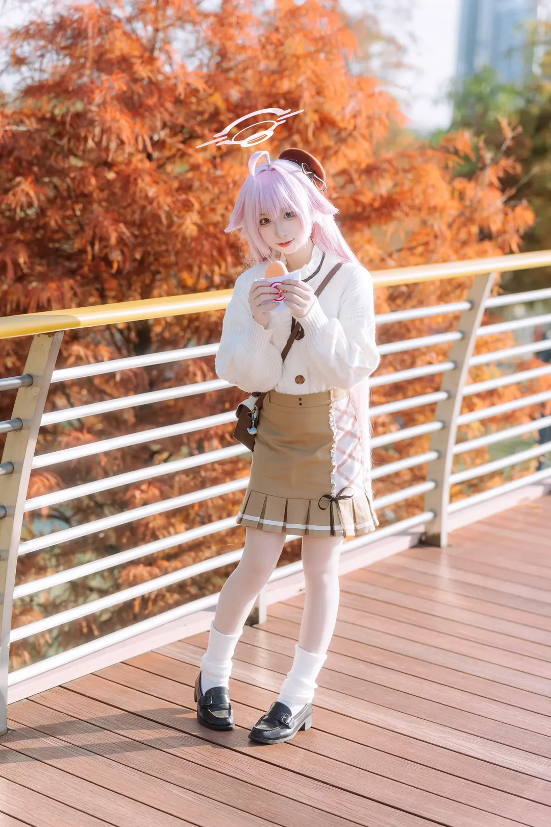 蔚蓝档案, 小鸟游星野cos, 秋日穿搭, 落羽杉外景, 广州九龙湖摄影 - 第2张