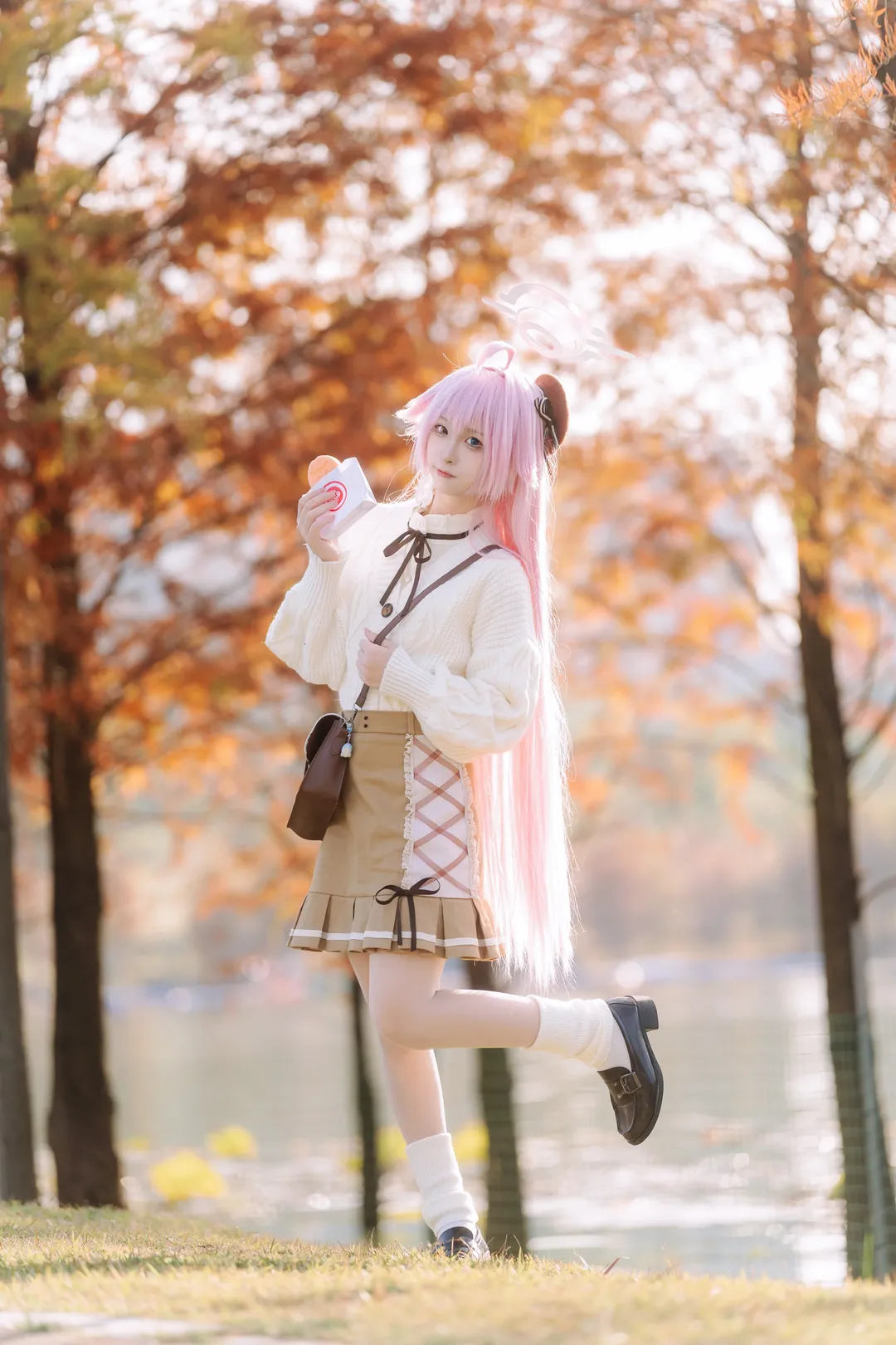 蔚蓝档案, 小鸟游星野cos, 秋日穿搭, 落羽杉外景, 广州九龙湖摄影