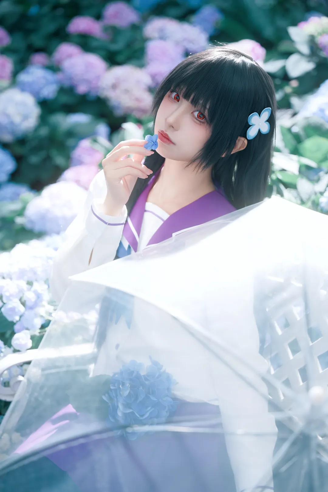 散华礼弥cos, cosplay摄影, 散华礼弥, 绣球花拍照, 东莞拍照打卡 - 第3张