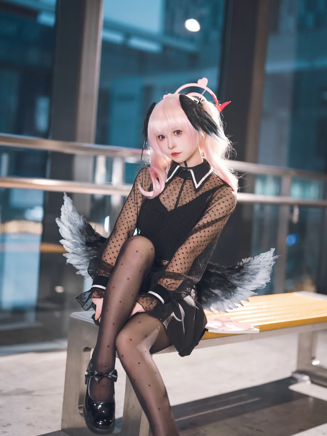 蔚蓝档案, 下江小春cos, cosplay摄影, 黑丝穿搭, 广州萤火虫漫展
