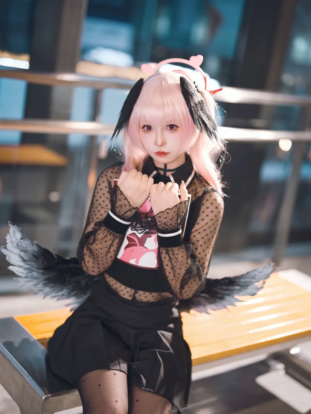 蔚蓝档案, 下江小春cos, cosplay摄影, 黑丝穿搭, 广州萤火虫漫展 - 第2张