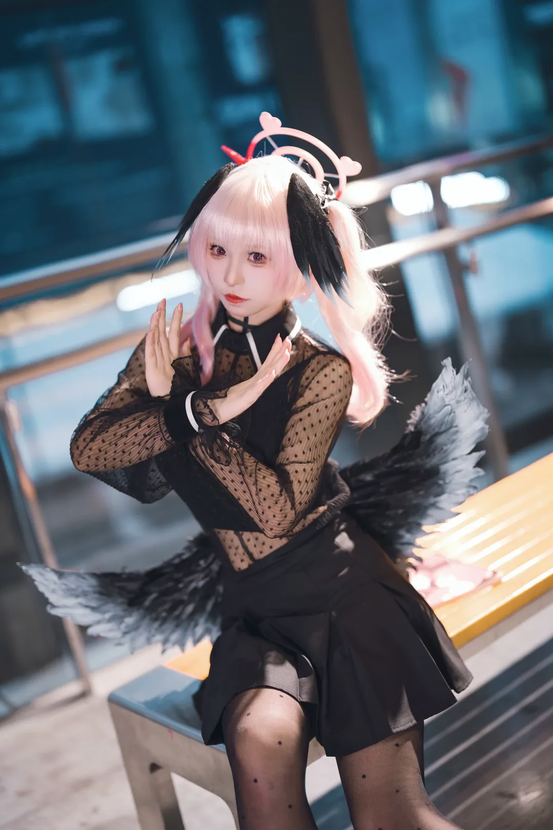 蔚蓝档案, 下江小春cos, cosplay摄影, 黑丝穿搭, 广州萤火虫漫展 - 第4张
