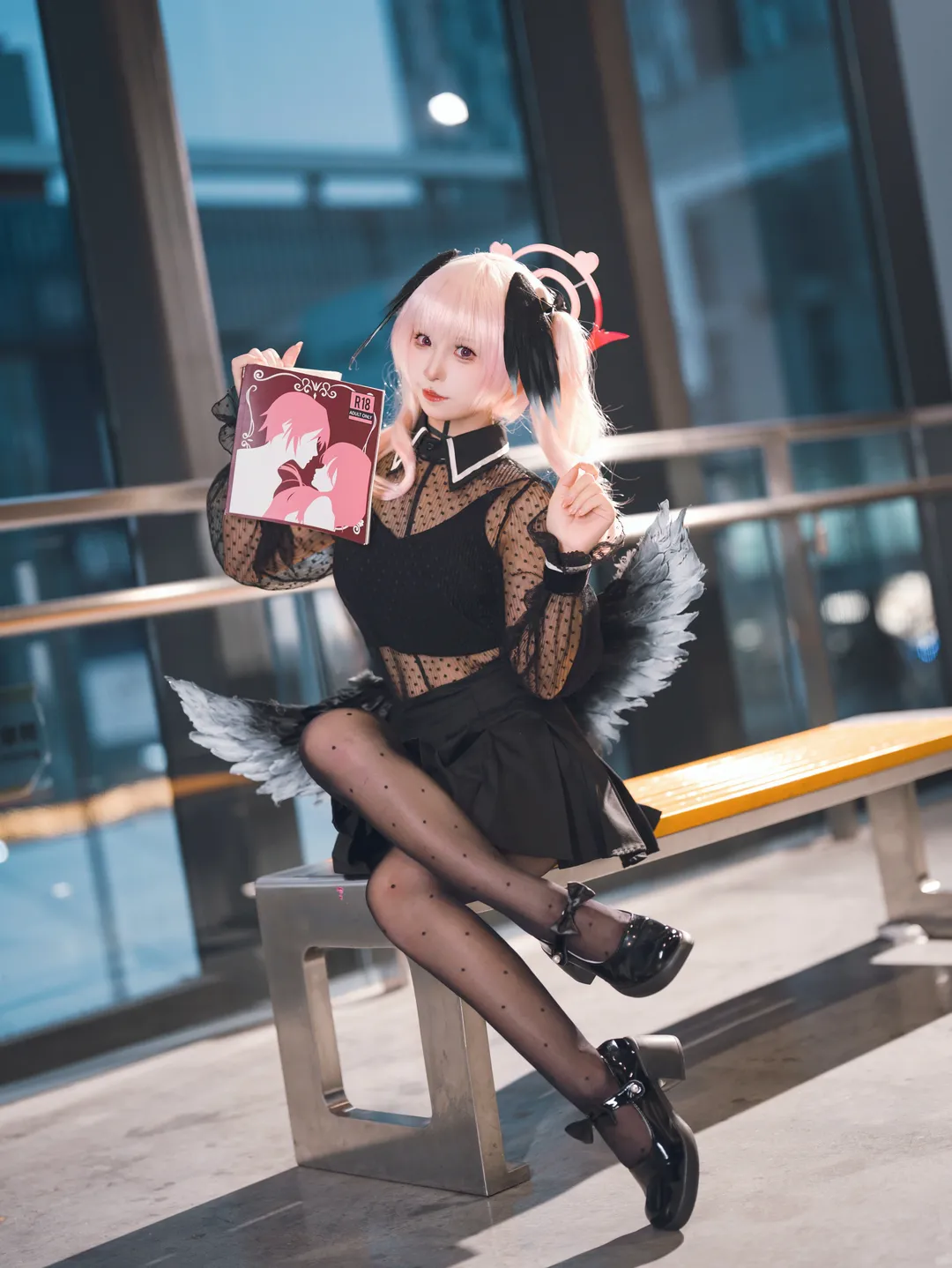 蔚蓝档案, 下江小春cos, cosplay摄影, 黑丝穿搭, 广州萤火虫漫展 - 第5张