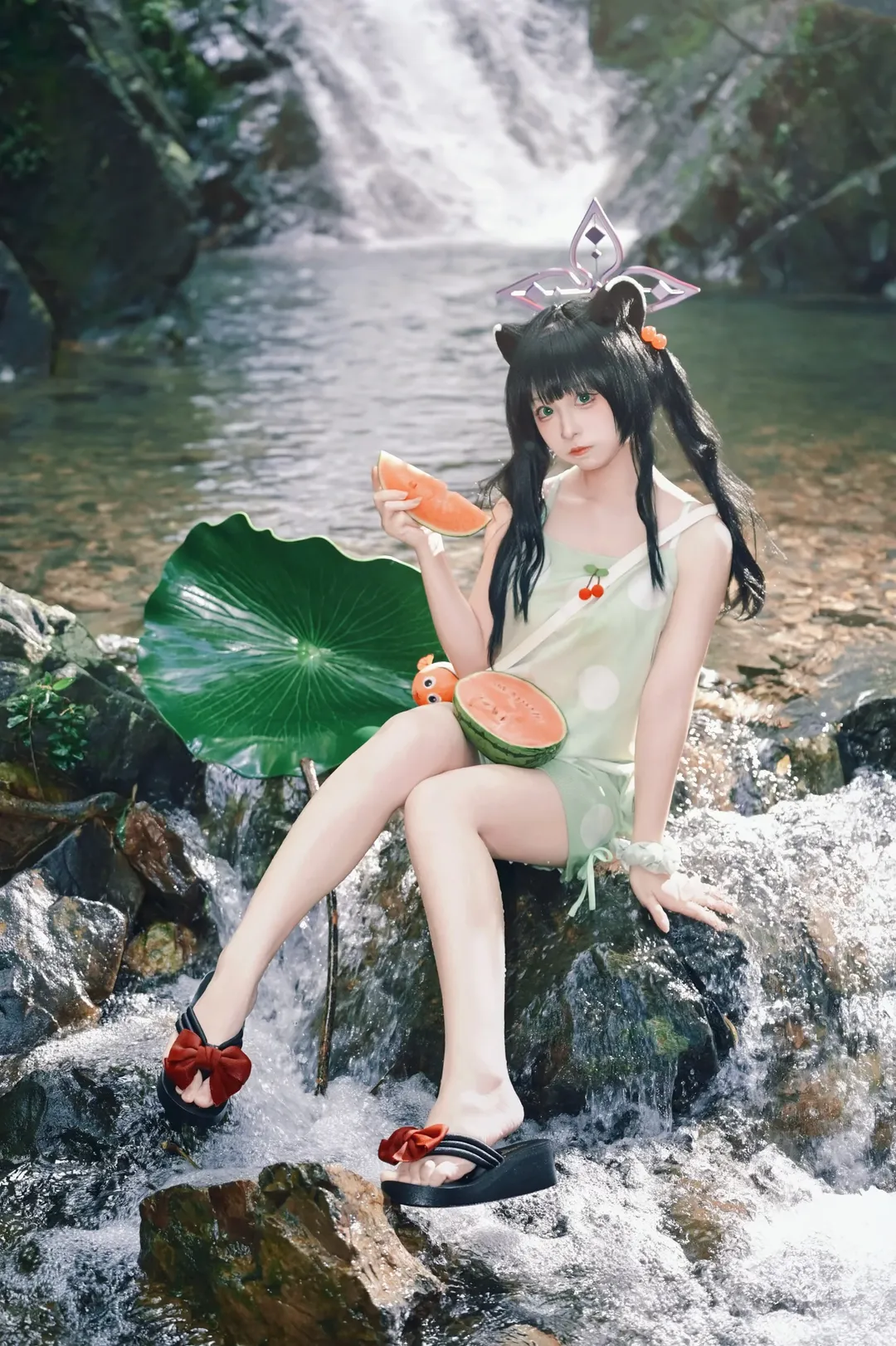 蔚蓝档案, 户外cos, 春原瞬cos, 夏日溯溪, 水着cosplay - 第1张