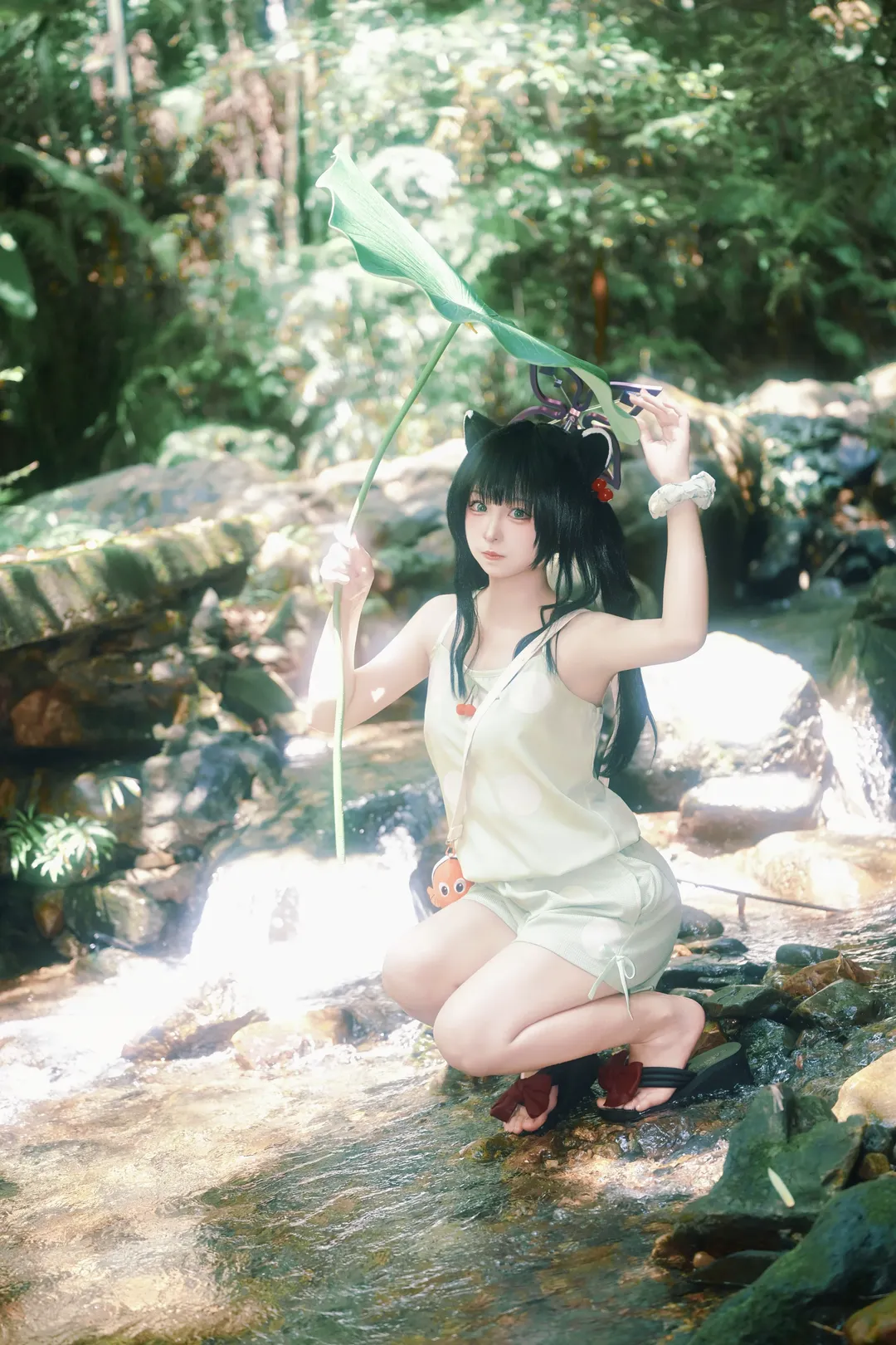 蔚蓝档案, 二次元cosplay, 春原瞬cos, 夏日溯溪, 户外溪水摄影 - 第3张