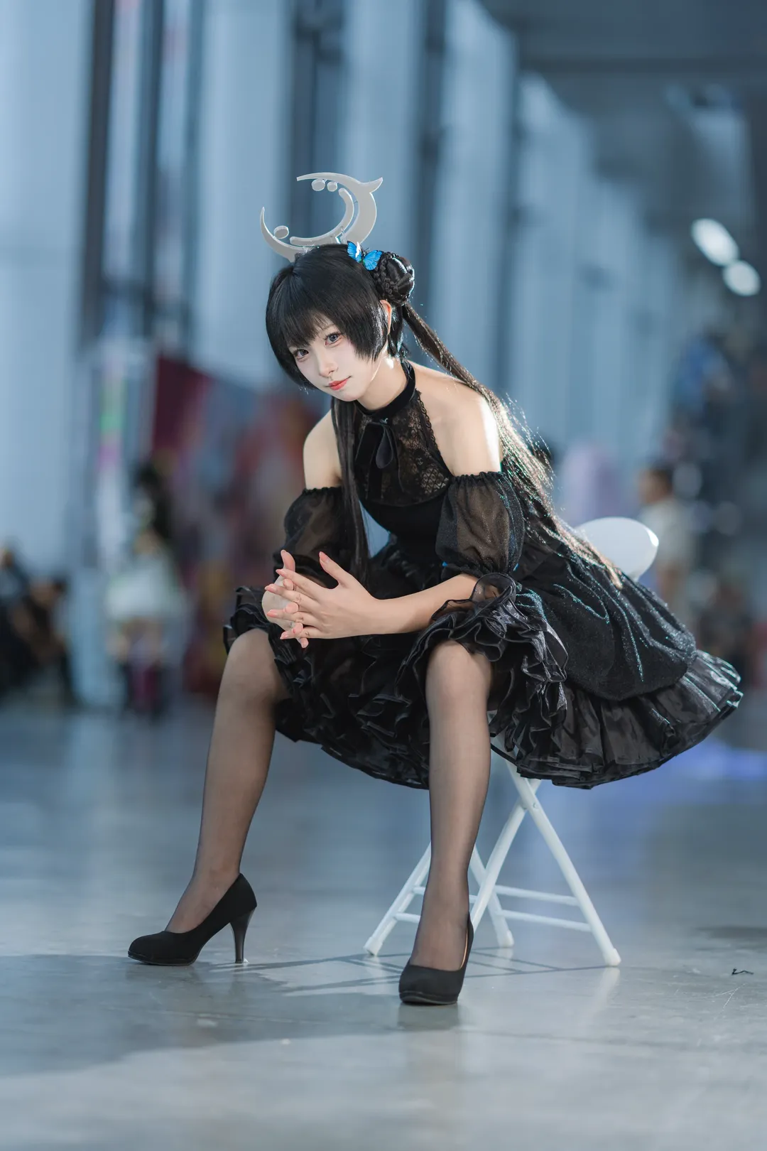 cosplay, 蔚蓝档案, 妃咲cos, 漫展场照, 二次元黑丝