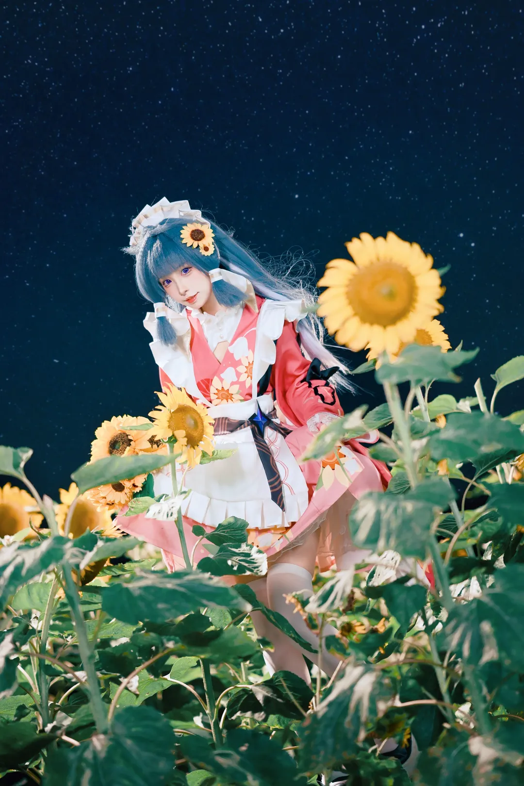 Photography in Guangzhou, Night view cosplay, Hanahara cosplay, Stella Sora, Sea of sunflowers - Image 2