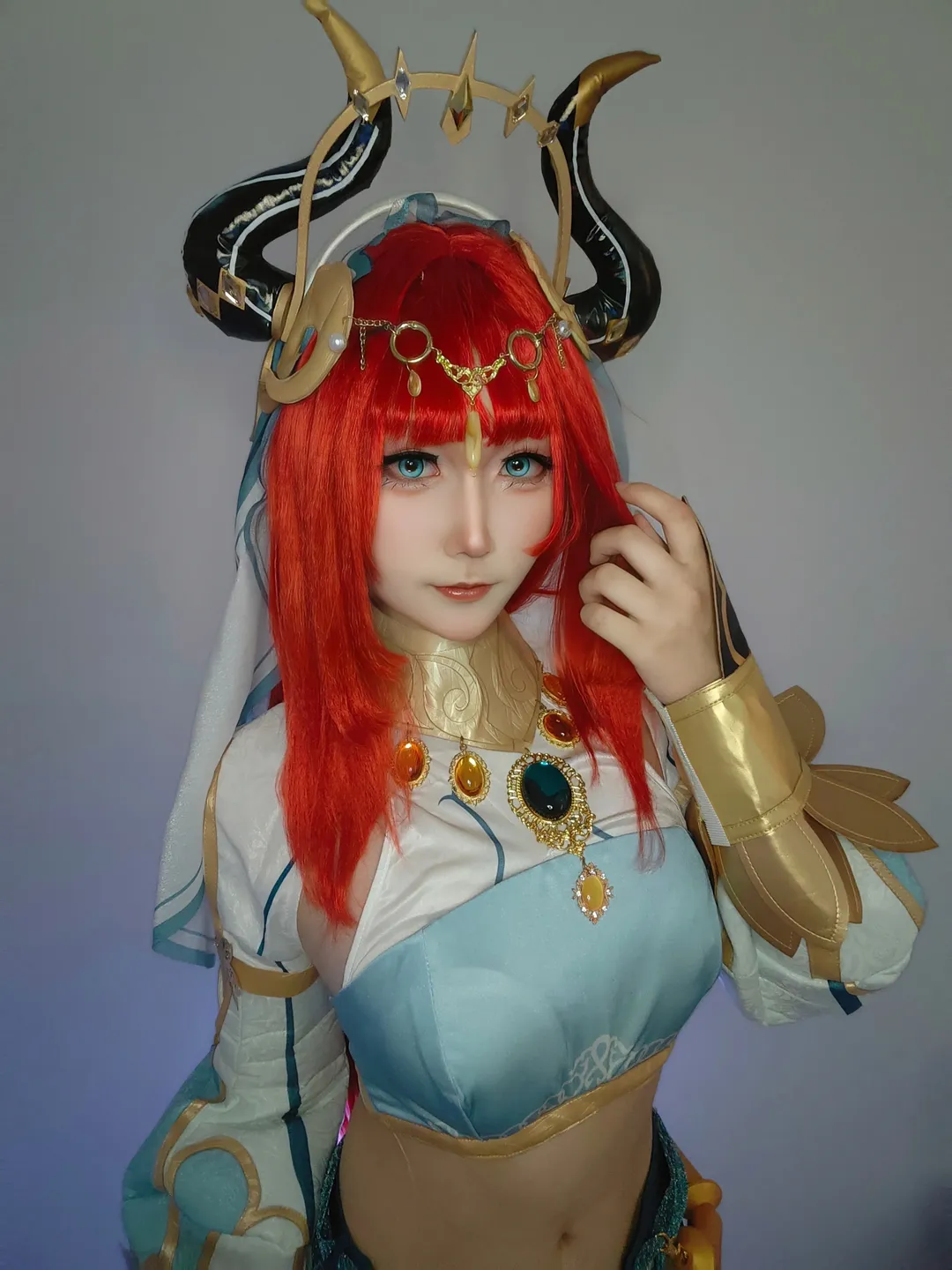 Genshin Impact, cosplay, Nilou cosplay, Exotic style, Red hair - Image 1