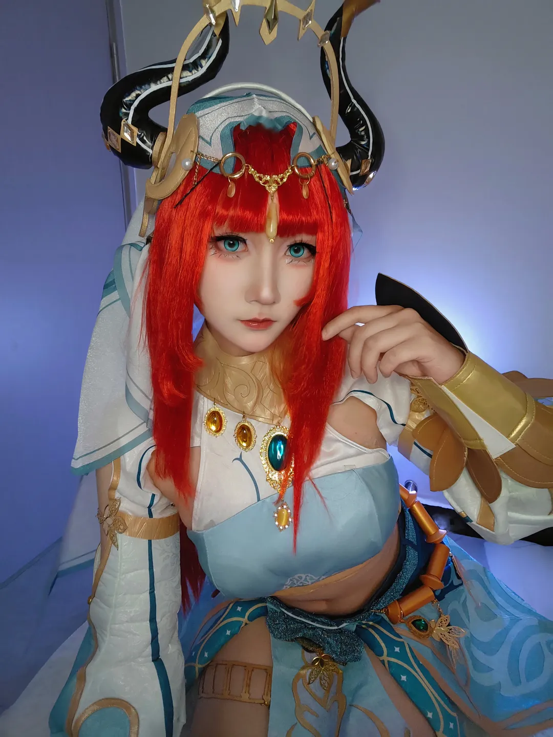 原神, cosplay, 妮露cos, 异域风情, 红发
