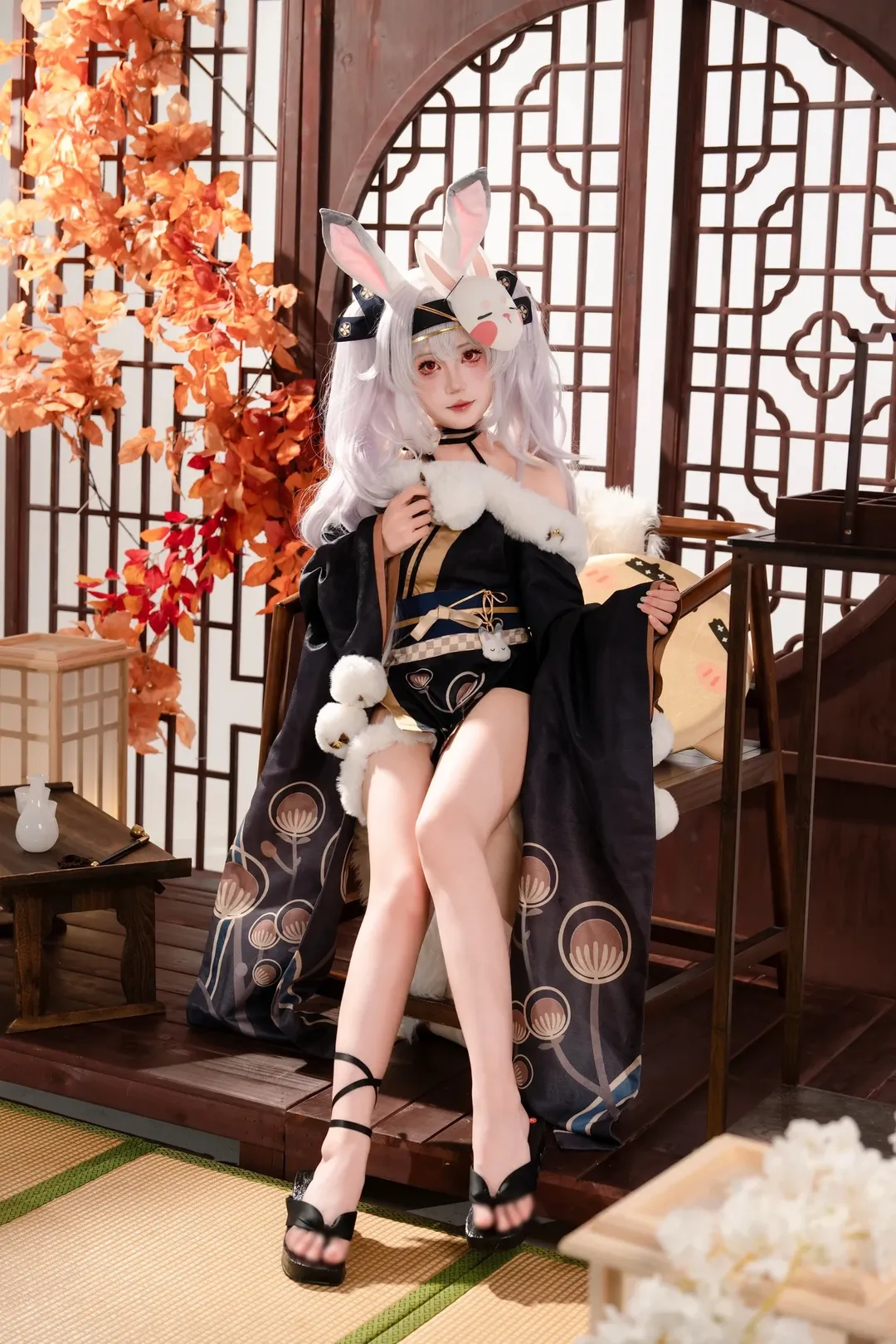 碧蓝航线, 拉菲cos, 和风cosplay, 二次元正片, 兔耳萌娘