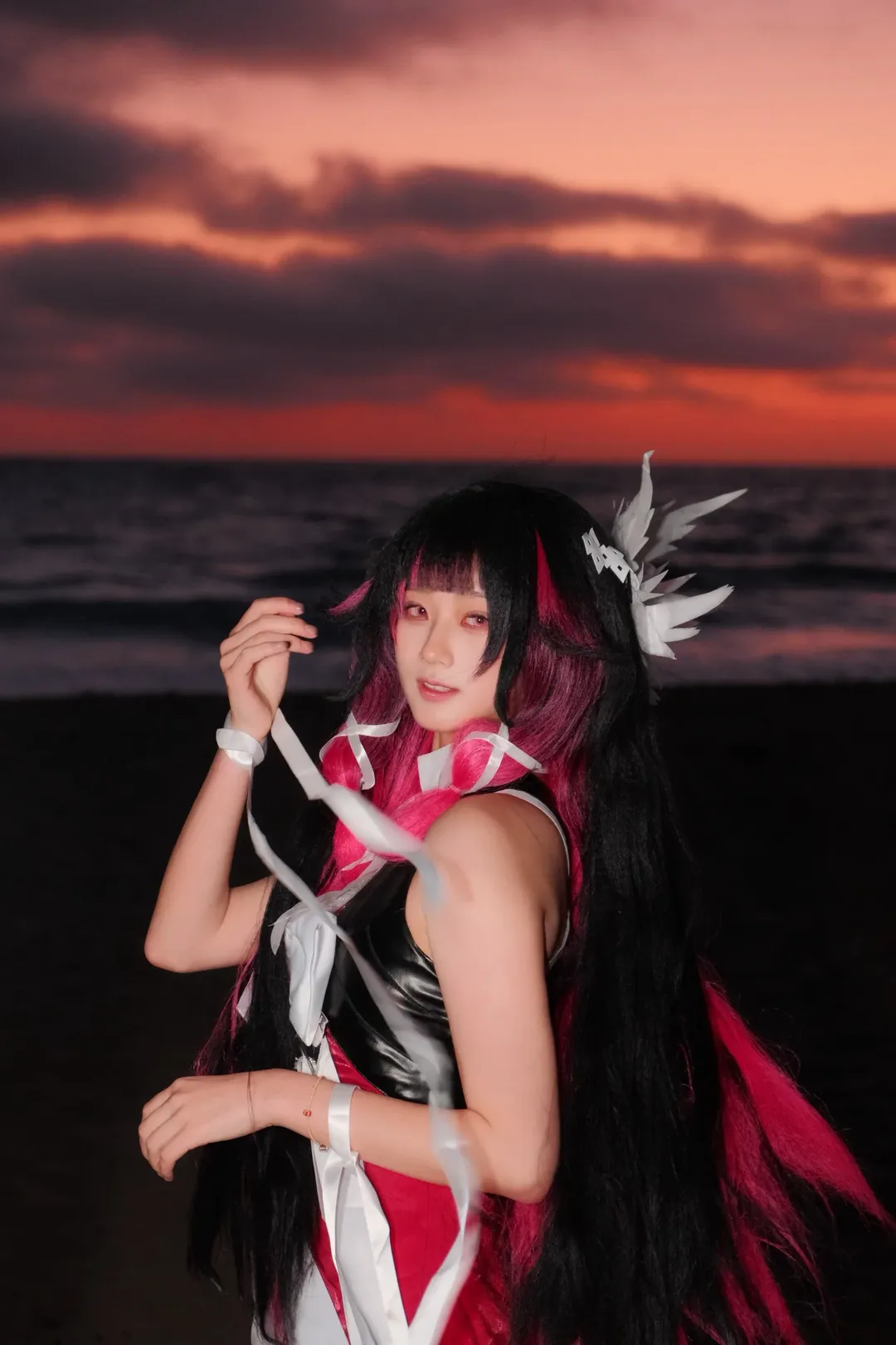 Genshin Impact, Columbina Cosplay, Atmospheric photography, Seaside cosplay, Moon Maiden
